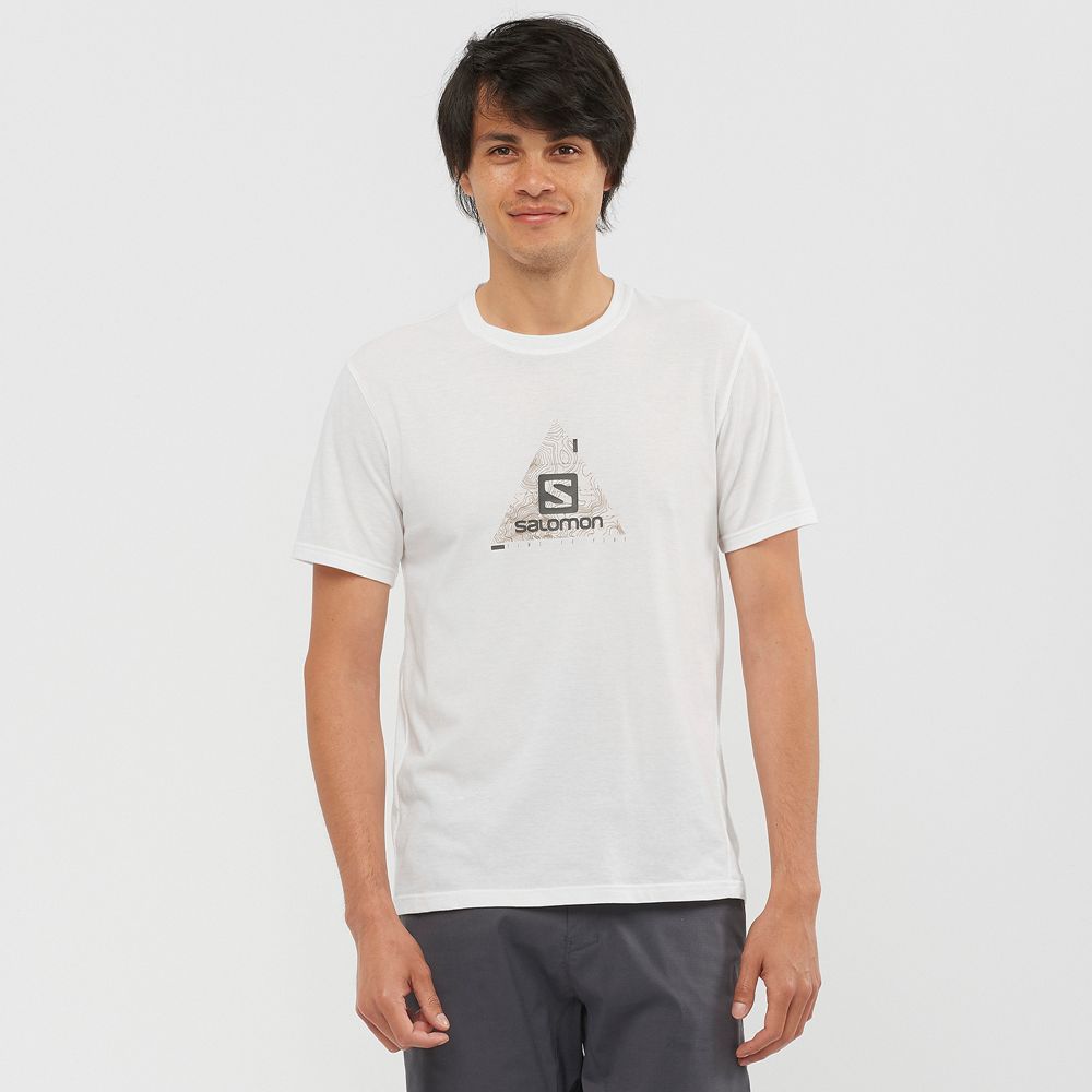 SALOMON OUTRACK BLEND Philippines - Men's Tee Shirt - White | 321687-JHP